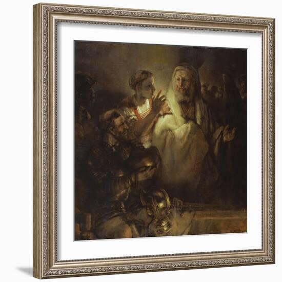 Denial of St. Peter-Rembrandt van Rijn-Framed Giclee Print