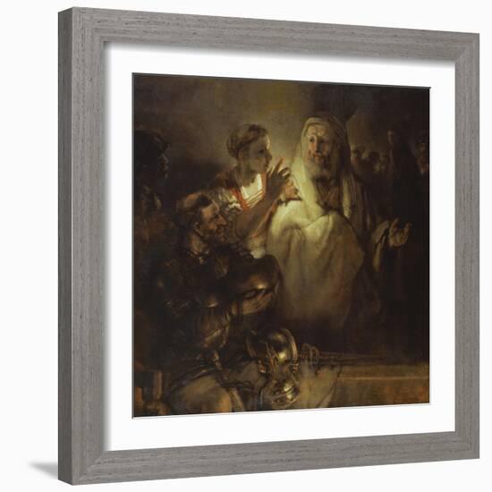 Denial of St. Peter-Rembrandt van Rijn-Framed Giclee Print