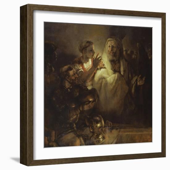 Denial of St. Peter-Rembrandt van Rijn-Framed Giclee Print