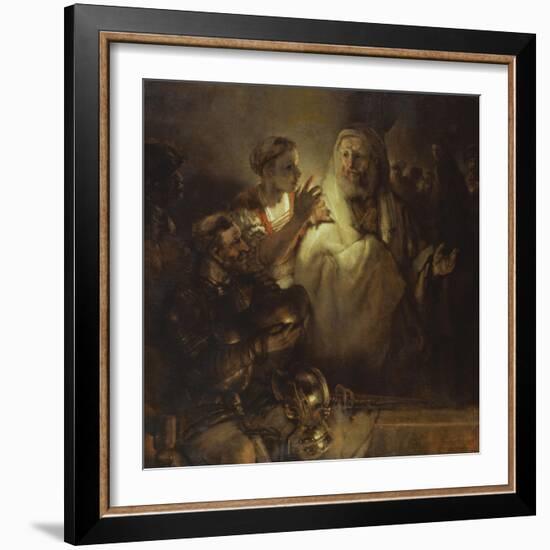 Denial of St. Peter-Rembrandt van Rijn-Framed Giclee Print