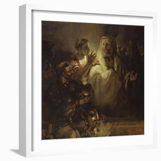 Denial of St. Peter-Rembrandt van Rijn-Framed Giclee Print