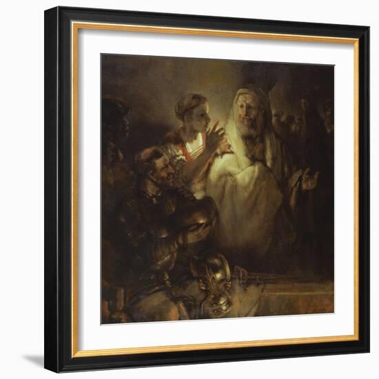 Denial of St. Peter-Rembrandt van Rijn-Framed Giclee Print