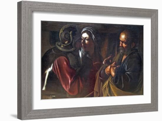 Denial of St. Peter-Caravaggio-Framed Art Print