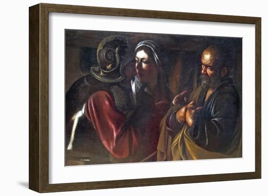 Denial of St. Peter-Caravaggio-Framed Art Print