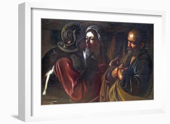 Denial of St. Peter-Caravaggio-Framed Art Print