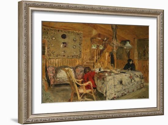 Denise Natanson and Marcelle Aron at the Summer House, Villerville, Normandie-Edouard Vuillard-Framed Giclee Print