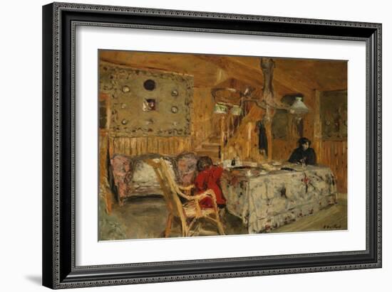 Denise Natanson and Marcelle Aron at the Summer House, Villerville, Normandie-Edouard Vuillard-Framed Giclee Print