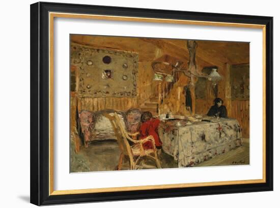 Denise Natanson and Marcelle Aron at the Summer House, Villerville, Normandie-Edouard Vuillard-Framed Giclee Print