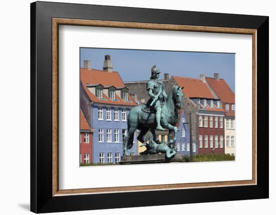 Denmark, Copenhagen, Nyhavn district in city center. Statue of the Bishop of Absalon-Alan Klehr-Framed Photographic Print