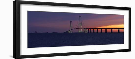 Denmark, Funen, Great Belt Bridge, Dusk-Chris Seba-Framed Photographic Print