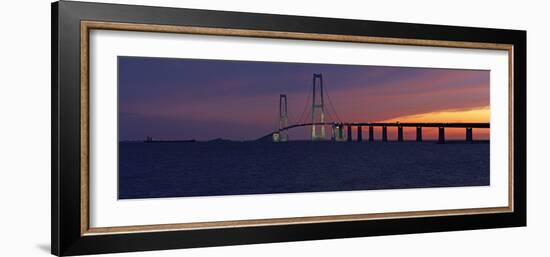 Denmark, Funen, Great Belt Bridge, Dusk-Chris Seba-Framed Photographic Print