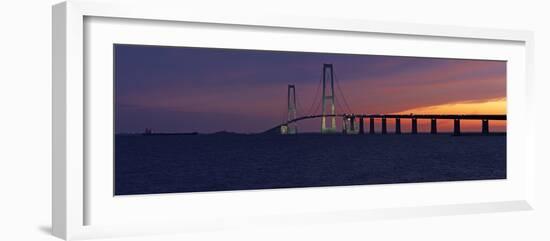 Denmark, Funen, Great Belt Bridge, Dusk-Chris Seba-Framed Photographic Print