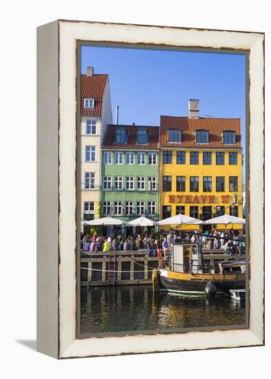 Denmark, Hillerod, Copenhagen. Colourful Buildings Along the 17th Century Waterfront of Nyhavn.-Nick Ledger-Framed Premier Image Canvas