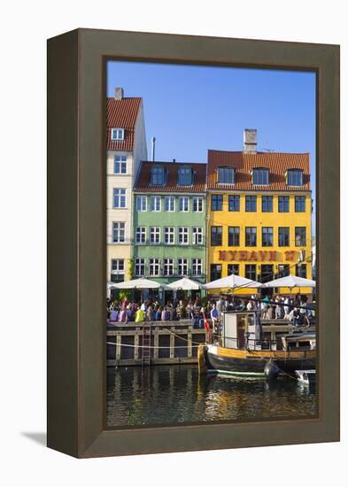 Denmark, Hillerod, Copenhagen. Colourful Buildings Along the 17th Century Waterfront of Nyhavn.-Nick Ledger-Framed Premier Image Canvas