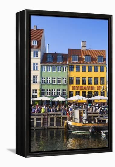Denmark, Hillerod, Copenhagen. Colourful Buildings Along the 17th Century Waterfront of Nyhavn.-Nick Ledger-Framed Premier Image Canvas