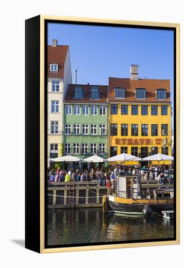 Denmark, Hillerod, Copenhagen. Colourful Buildings Along the 17th Century Waterfront of Nyhavn.-Nick Ledger-Framed Premier Image Canvas