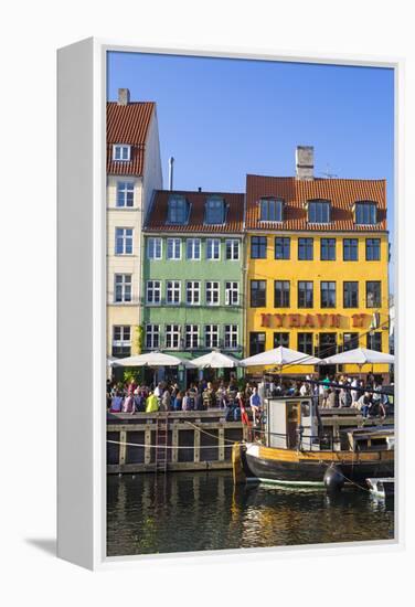 Denmark, Hillerod, Copenhagen. Colourful Buildings Along the 17th Century Waterfront of Nyhavn.-Nick Ledger-Framed Premier Image Canvas