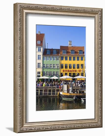 Denmark, Hillerod, Copenhagen. Colourful Buildings Along the 17th Century Waterfront of Nyhavn.-Nick Ledger-Framed Photographic Print