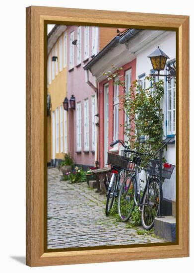 Denmark, Jutland, Aalborg, Houses Along Hjelmerstald Street-Walter Bibikow-Framed Premier Image Canvas