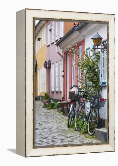 Denmark, Jutland, Aalborg, Houses Along Hjelmerstald Street-Walter Bibikow-Framed Premier Image Canvas
