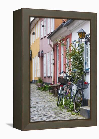 Denmark, Jutland, Aalborg, Houses Along Hjelmerstald Street-Walter Bibikow-Framed Premier Image Canvas