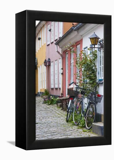 Denmark, Jutland, Aalborg, Houses Along Hjelmerstald Street-Walter Bibikow-Framed Premier Image Canvas