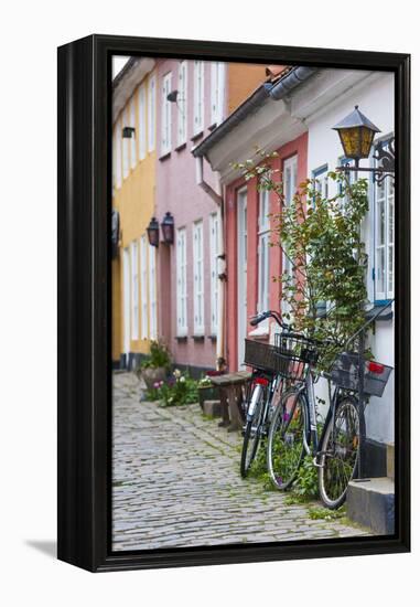 Denmark, Jutland, Aalborg, Houses Along Hjelmerstald Street-Walter Bibikow-Framed Premier Image Canvas