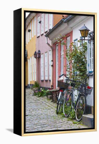 Denmark, Jutland, Aalborg, Houses Along Hjelmerstald Street-Walter Bibikow-Framed Premier Image Canvas