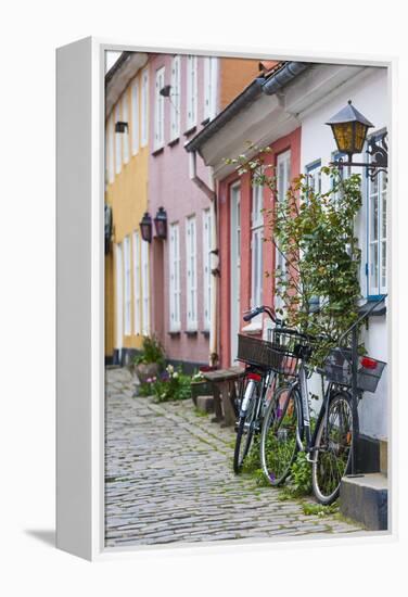 Denmark, Jutland, Aalborg, Houses Along Hjelmerstald Street-Walter Bibikow-Framed Premier Image Canvas