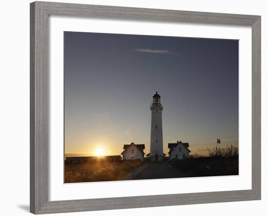 Denmark, Jutland, Hirtshals, Lighthouse, Evening Mood-Harald Schšn-Framed Photographic Print