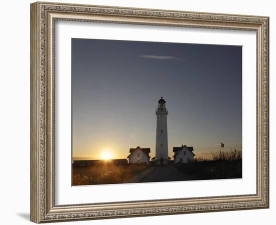 Denmark, Jutland, Hirtshals, Lighthouse, Evening Mood-Harald Schšn-Framed Photographic Print