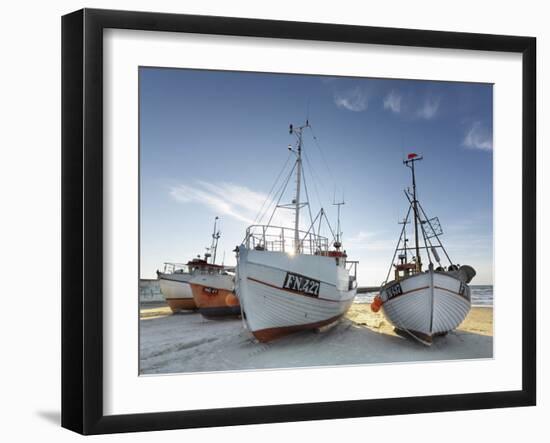 Denmark, Jutland, Lškken, Beach, Boats, Ships-Harald Schšn-Framed Photographic Print