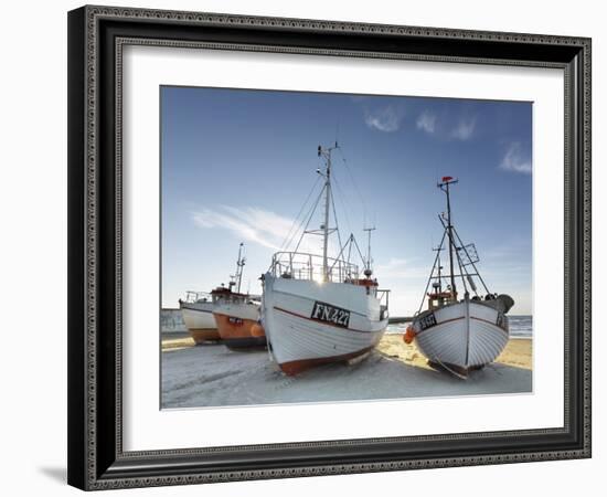 Denmark, Jutland, Lškken, Beach, Boats, Ships-Harald Schšn-Framed Photographic Print