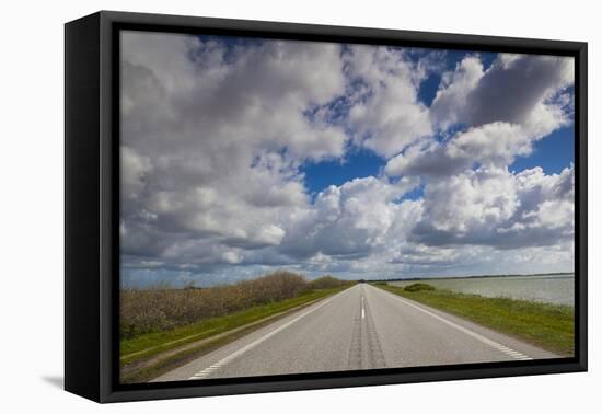 Denmark, Jutland, Oslos, Route 11 Road by the Limfjorden-Walter Bibikow-Framed Premier Image Canvas