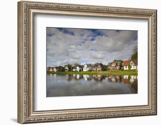 Denmark, Jutland, Ribe, Buildings by the Ribe River-Walter Bibikow-Framed Photographic Print