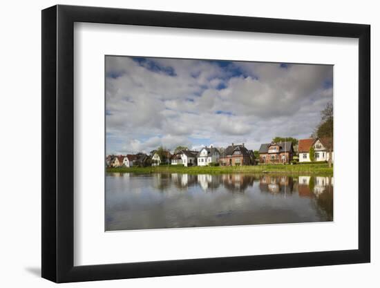 Denmark, Jutland, Ribe, Buildings by the Ribe River-Walter Bibikow-Framed Photographic Print