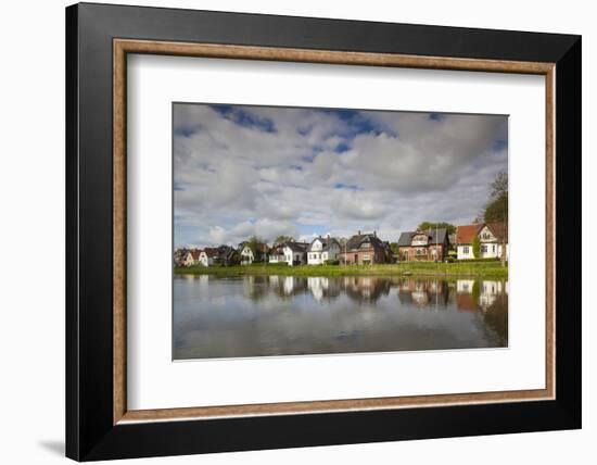 Denmark, Jutland, Ribe, Buildings by the Ribe River-Walter Bibikow-Framed Photographic Print