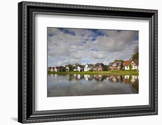 Denmark, Jutland, Ribe, Buildings by the Ribe River-Walter Bibikow-Framed Photographic Print