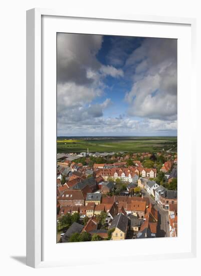 Denmark, Jutland, Ribe, Elevated Town View from Ribe Domkirke Cathedral Tower-Walter Bibikow-Framed Photographic Print