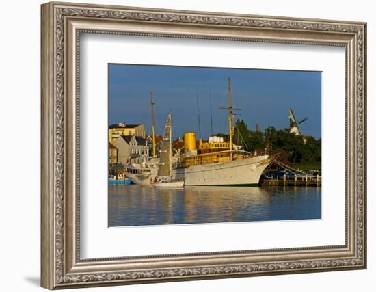 Denmark, Jutland, Sonderborg, Harbour, Sailing Ship, Royal Yacht 'Dannebrog'-Chris Seba-Framed Photographic Print