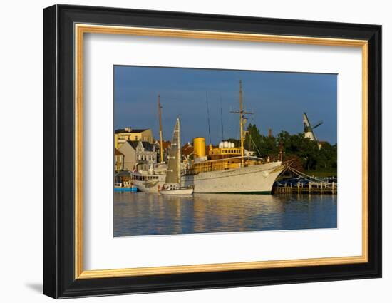 Denmark, Jutland, Sonderborg, Harbour, Sailing Ship, Royal Yacht 'Dannebrog'-Chris Seba-Framed Photographic Print
