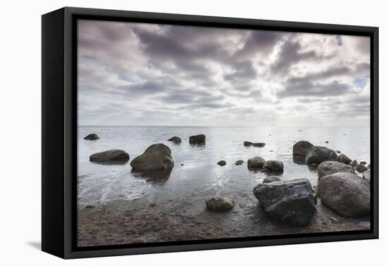 Denmark, Mon, Mons Klimt, 130 Meter-High Chalk Cliffs from the Shore-Walter Bibikow-Framed Premier Image Canvas