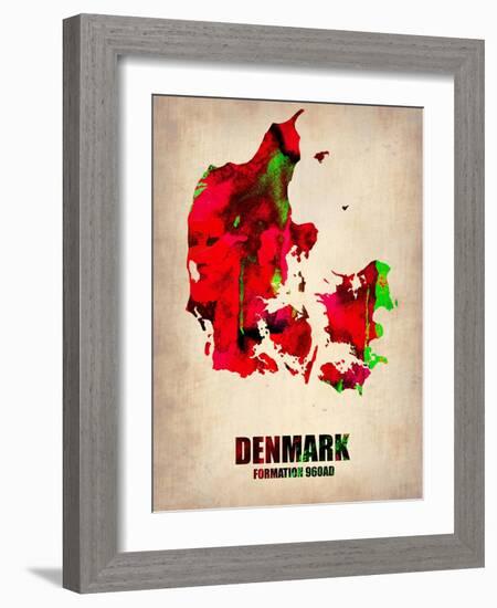 Denmark Watercolor Poster-NaxArt-Framed Art Print