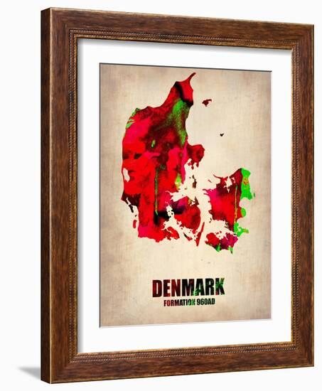 Denmark Watercolor Poster-NaxArt-Framed Art Print