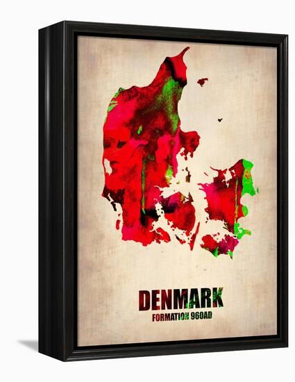 Denmark Watercolor Poster-NaxArt-Framed Stretched Canvas