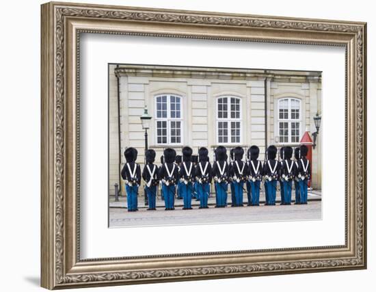 Denmark, Zealand, Copenhagen, Amalienborg Palace, Changing of the Guard Ceremony-Walter Bibikow-Framed Photographic Print