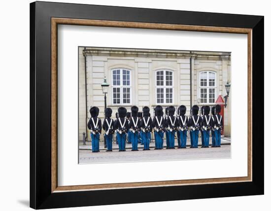 Denmark, Zealand, Copenhagen, Amalienborg Palace, Changing of the Guard Ceremony-Walter Bibikow-Framed Photographic Print