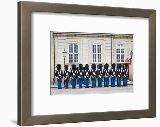 Denmark, Zealand, Copenhagen, Amalienborg Palace, Changing of the Guard Ceremony-Walter Bibikow-Framed Photographic Print