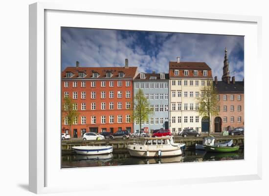 Denmark, Zealand, Copenhagen, Christianshavn Neighborhood, Canal Side Buildings-Walter Bibikow-Framed Photographic Print