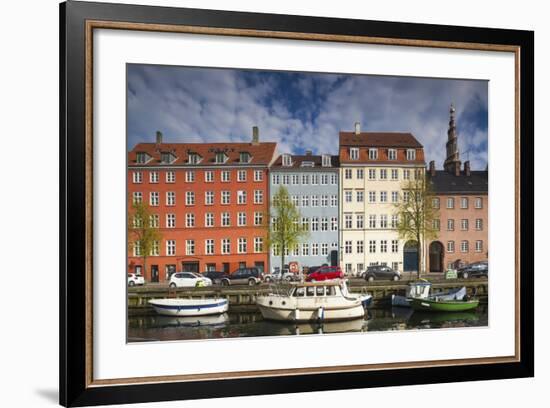 Denmark, Zealand, Copenhagen, Christianshavn Neighborhood, Canal Side Buildings-Walter Bibikow-Framed Photographic Print